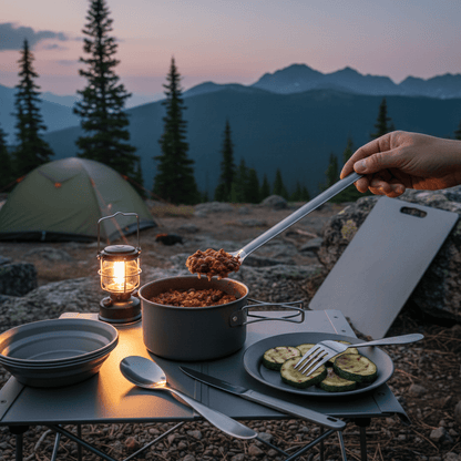 TITANCUTLERY – Ultralight Titanium Camping Cutlery Set (Spoon & Fork)