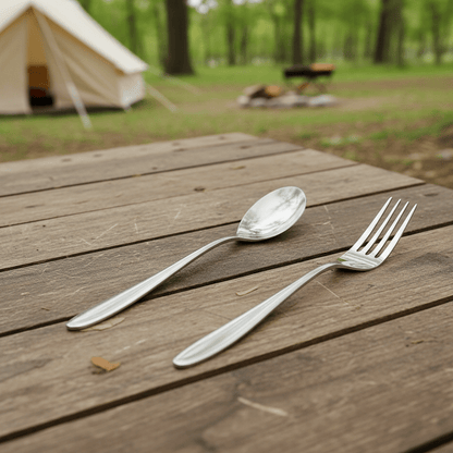 TITANCUTLERY – Ultralight Titanium Camping Cutlery Set (Spoon & Fork)