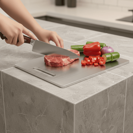 TITANSLAB – Titanium Stainless Steel Cutting Board with Double-Sided Surface