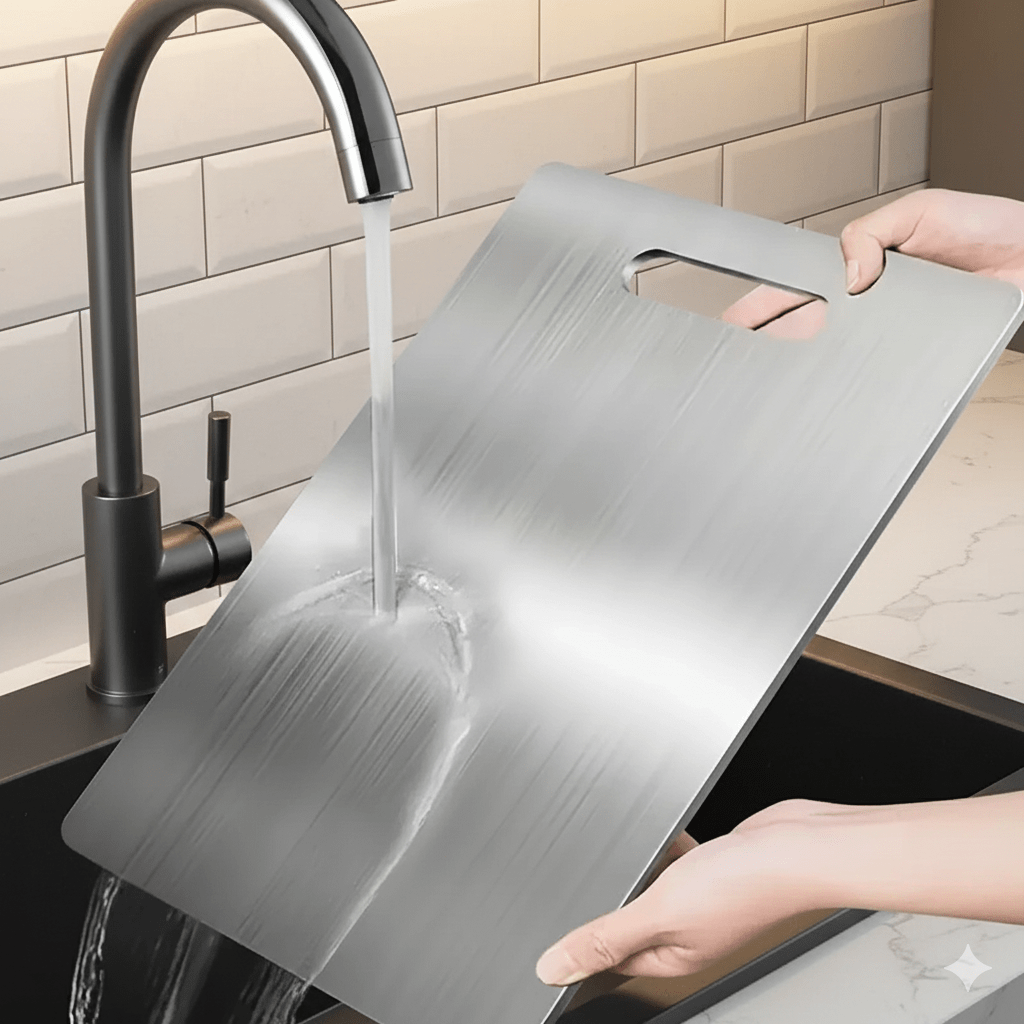 TITANSLAB – Titanium Stainless Steel Cutting Board with Double-Sided Surface