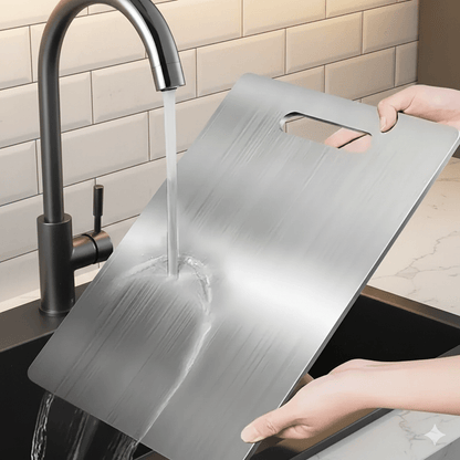 TITANSLAB – Titanium Stainless Steel Cutting Board with Double-Sided Surface