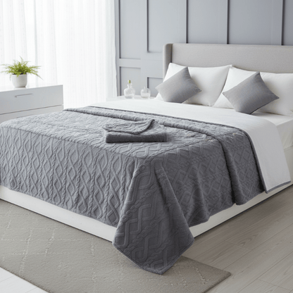 COZYDRAPE – Double Layer Fleece Throw Blanket with Modern Geometric Design