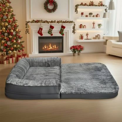 Giant Dog Bed - 180cm Plush Cover with Orthopedic Support for Pets and Owners 0