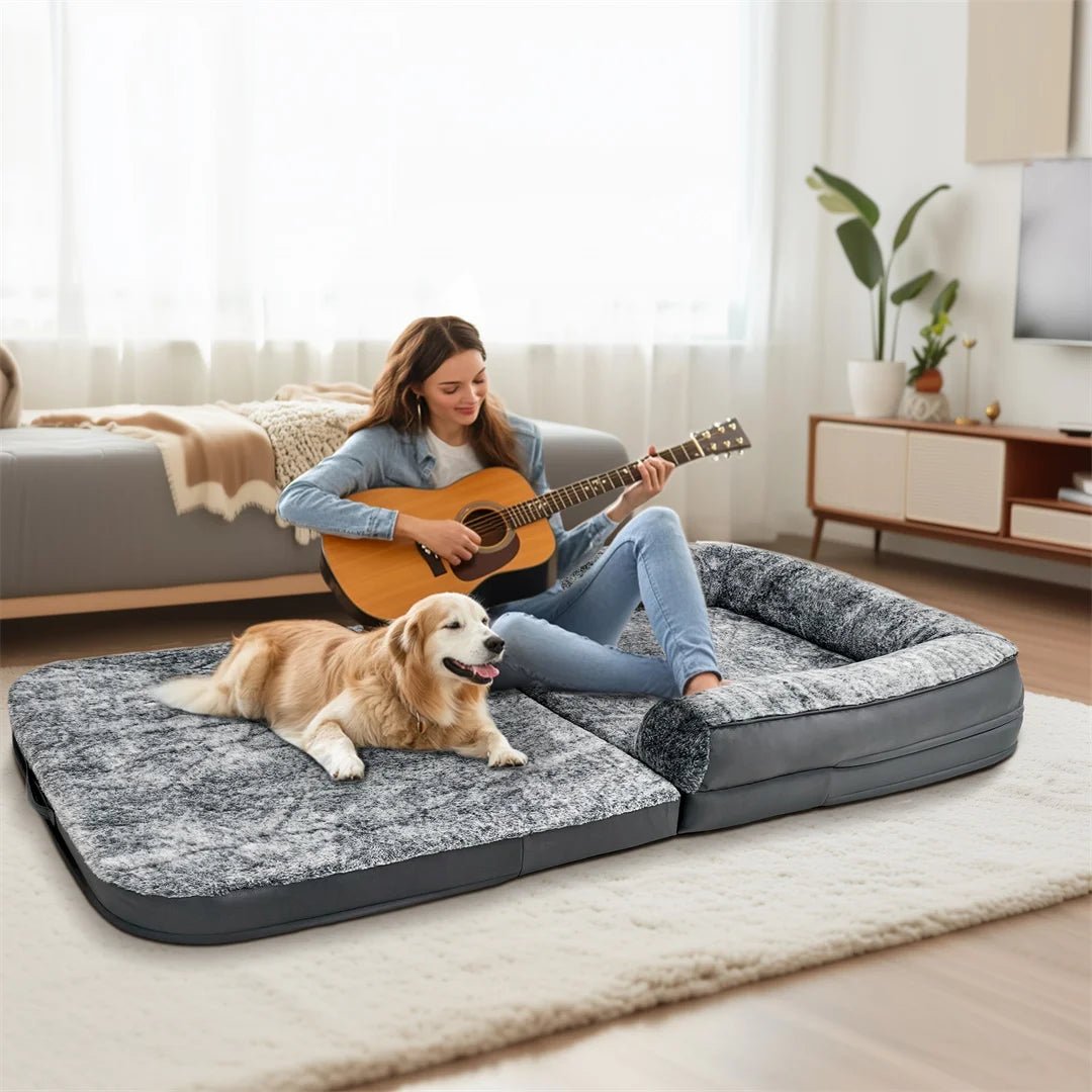 Giant Dog Bed - 180cm Plush Cover with Orthopedic Support for Pets and Owners 1