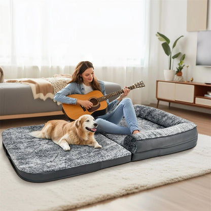 Giant Dog Bed - 180cm Plush Cover with Orthopedic Support for Pets and Owners 1