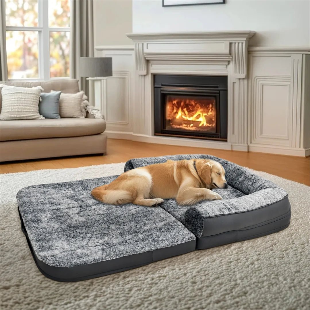 Giant Dog Bed - 180cm Plush Cover with Orthopedic Support for Pets and Owners 2
