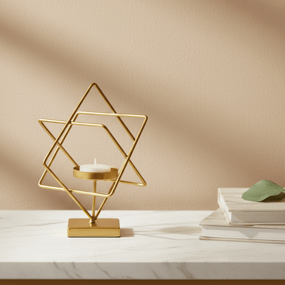 Gildora Classic Candleholder | Premium metal gold candlestick for living room and dining table 1