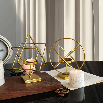 Gildora Classic Candleholder | Premium metal gold candlestick for living room and dining table 3