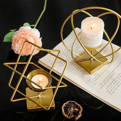 Gildora Classic Candleholder | Premium metal gold candlestick for living room and dining table 5