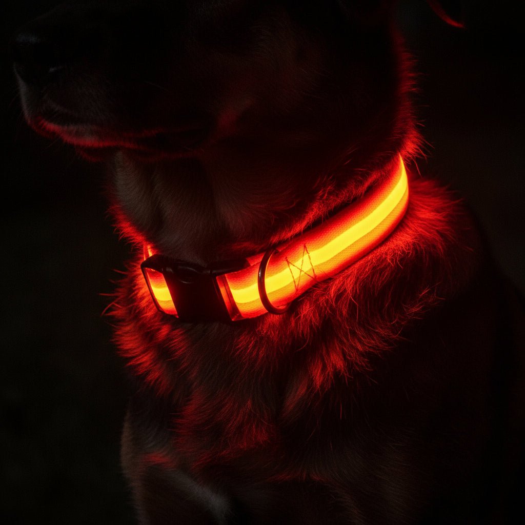 GlowBright LED Dog Collar - High Visibility, Adjustable Fit, 3 Flash Modes 12
