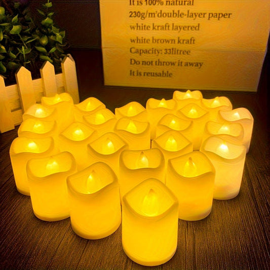 GlowFlicker Flameless LED Tea Lights - Safe, Battery-Powered, Warm Flickering Light - 24/50/100 Pack for Weddings & Home Decor 0