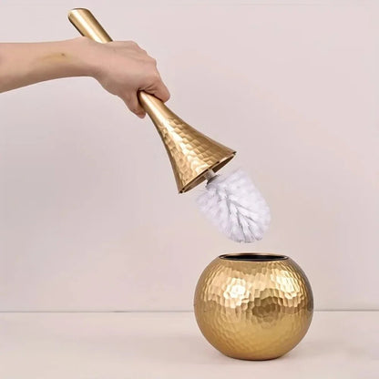 GoldenLuxe Sculpted Toilet Brush | Luxury Bathroom Accessory | Modern Gold Design | Hygienic Cleaning Tool 2
