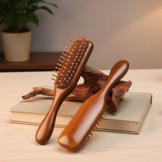 Golden Sandalwood Hair Comb - Antistatic Scalp Massage Tool for Healthy Hair 3