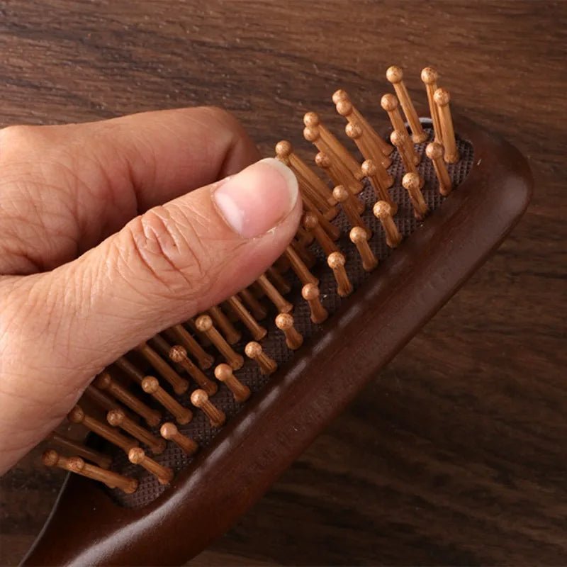 Golden Sandalwood Hair Comb - Antistatic Scalp Massage Tool for Healthy Hair 4