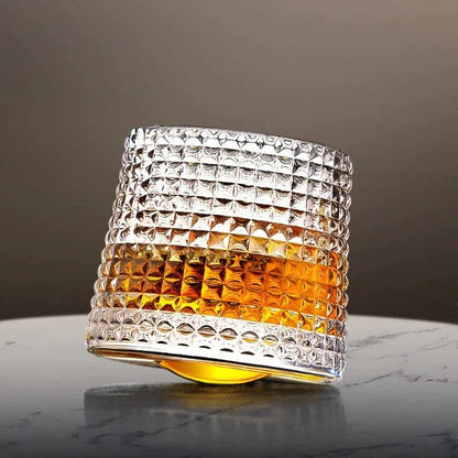 Grandeur - Spinning Whiskey Tumbler Glass, Heat Resistant EDO Design, 160ml 0
