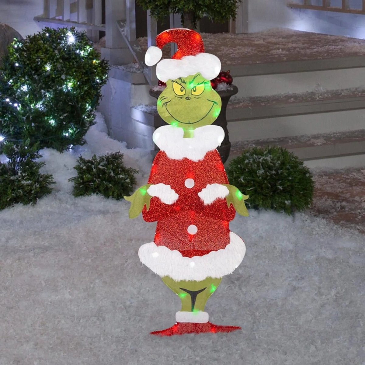 Grinch Garden Decoration with LED Lighting - Cheerful Holiday Accent 0