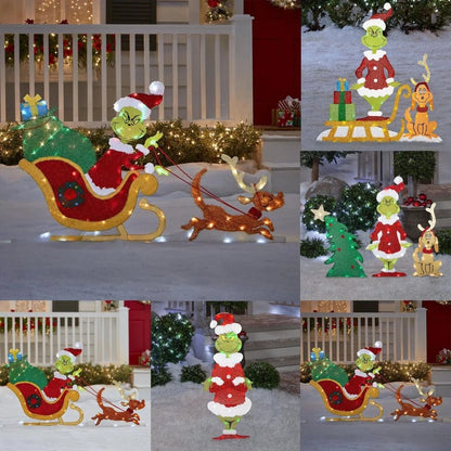 Grinch Garden Decoration with LED Lighting - Cheerful Holiday Accent 1