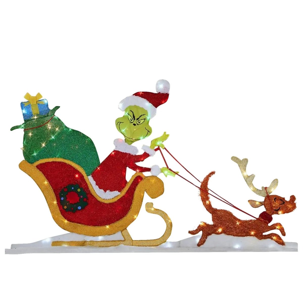 Grinch Garden Decoration with LED Lighting - Cheerful Holiday Accent 3