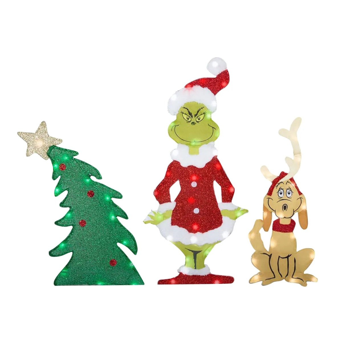 Grinch Garden Decoration with LED Lighting - Cheerful Holiday Accent 4