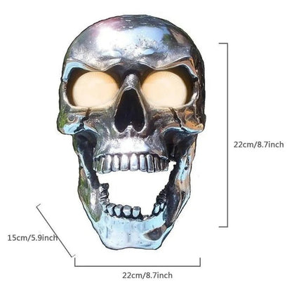 ROADREAPER – LED Skull Lamp for Motorcycles with Retro Chrome Finish