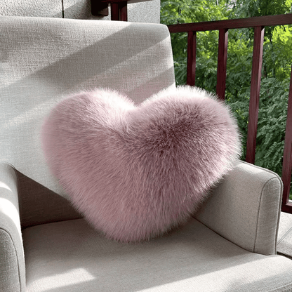 HEARTLUX – Soft Faux Fur Heart Pillow for Modern Home Decor 5