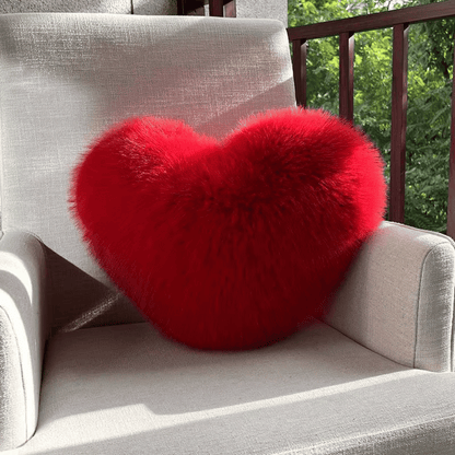 HEARTLUX – Soft Faux Fur Heart Pillow for Modern Home Decor 6