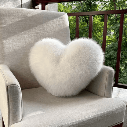 HEARTLUX – Soft Faux Fur Heart Pillow for Modern Home Decor 7