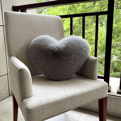 HEARTLUX – Soft Faux Fur Heart Pillow for Modern Home Decor 9