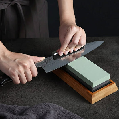 HEZHEN Kitchen Knife Sharpener Grinding Stone Diamond Sharpening Surface Whetstone Knife Kitchen Grinding Tool with Angle Guide 1