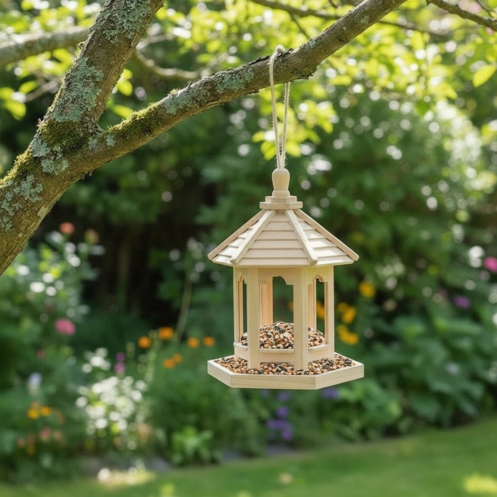 Handcrafted Wooden Bird Feeder with Integrated Water System for Outdoor Decor 2