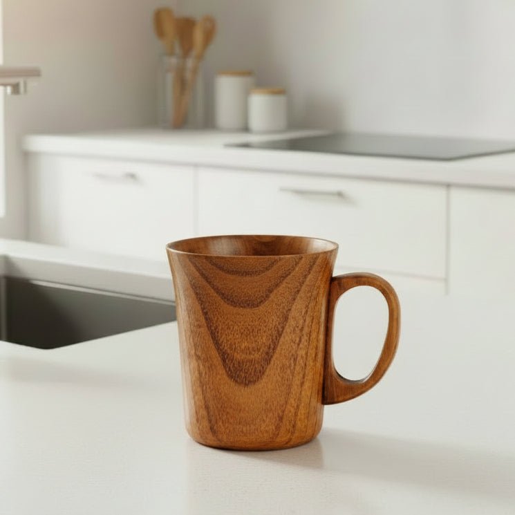 Handcrafted Wooden Mug - Unique Natural Wood Coffee & Beer Cup 0