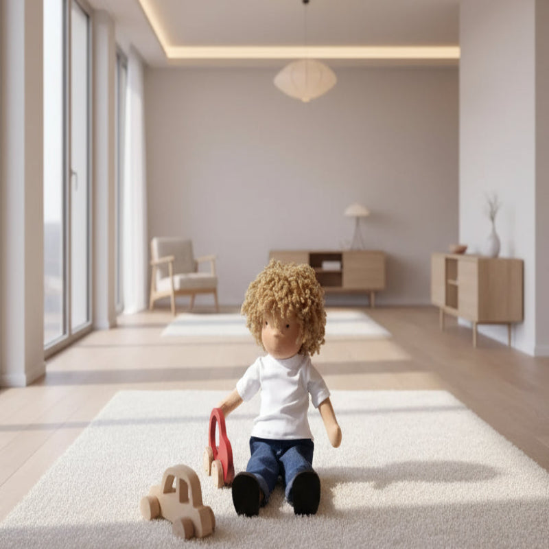 Handmade All-Cotton Waldorf Doll - Personalized 12-Inch Soft Toy for Kids 3