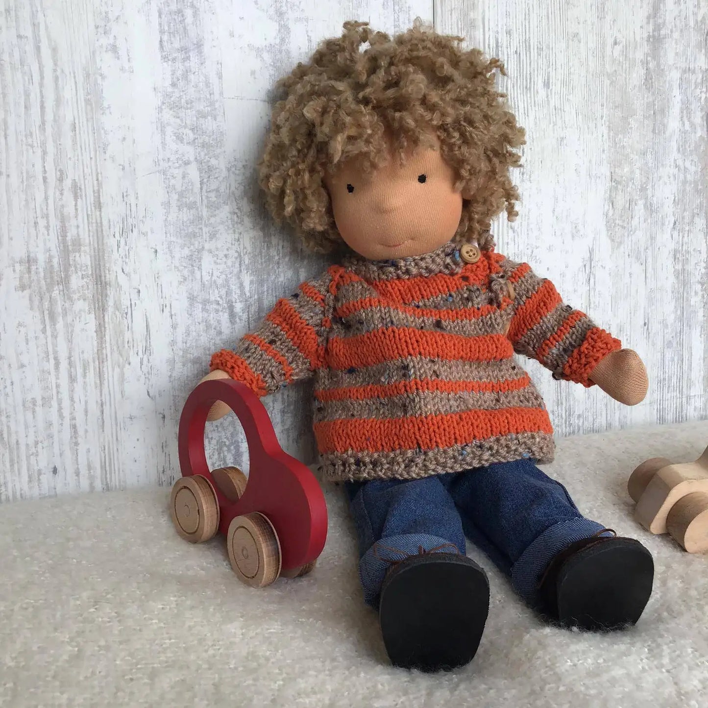 Handmade All-Cotton Waldorf Doll - Personalized 12-Inch Soft Toy for Kids 7