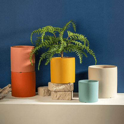 Handmade Ceramic Plant Pot with Drainage Saucer - Elegant Indoor Planter for Flowers 3