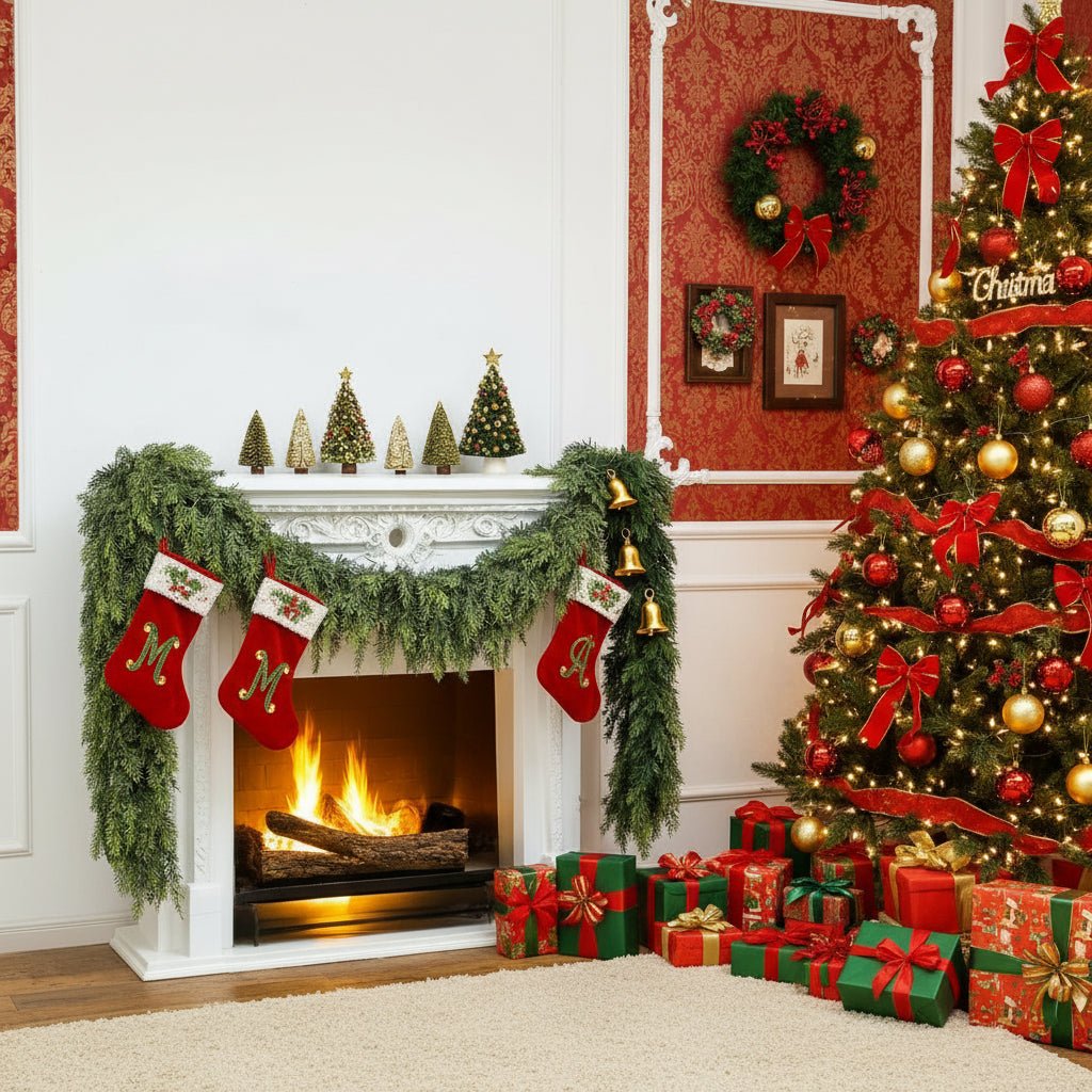 Handmade Christmas Garland - 180cm Lush Artificial Cedar Needles for Holiday Decor 0