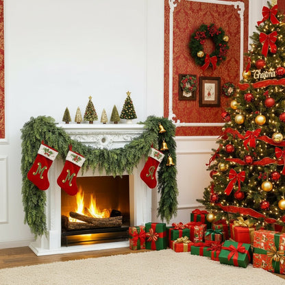 Handmade Christmas Garland - 180cm Lush Artificial Cedar Needles for Holiday Decor 0