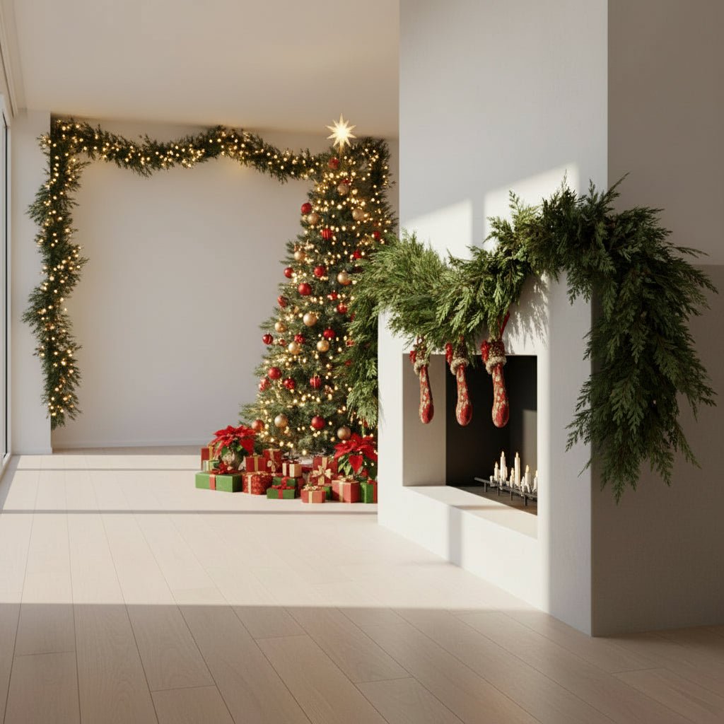 EVER CEDAR – 180cm Handmade Christmas Garland with Lush Cedar Needles