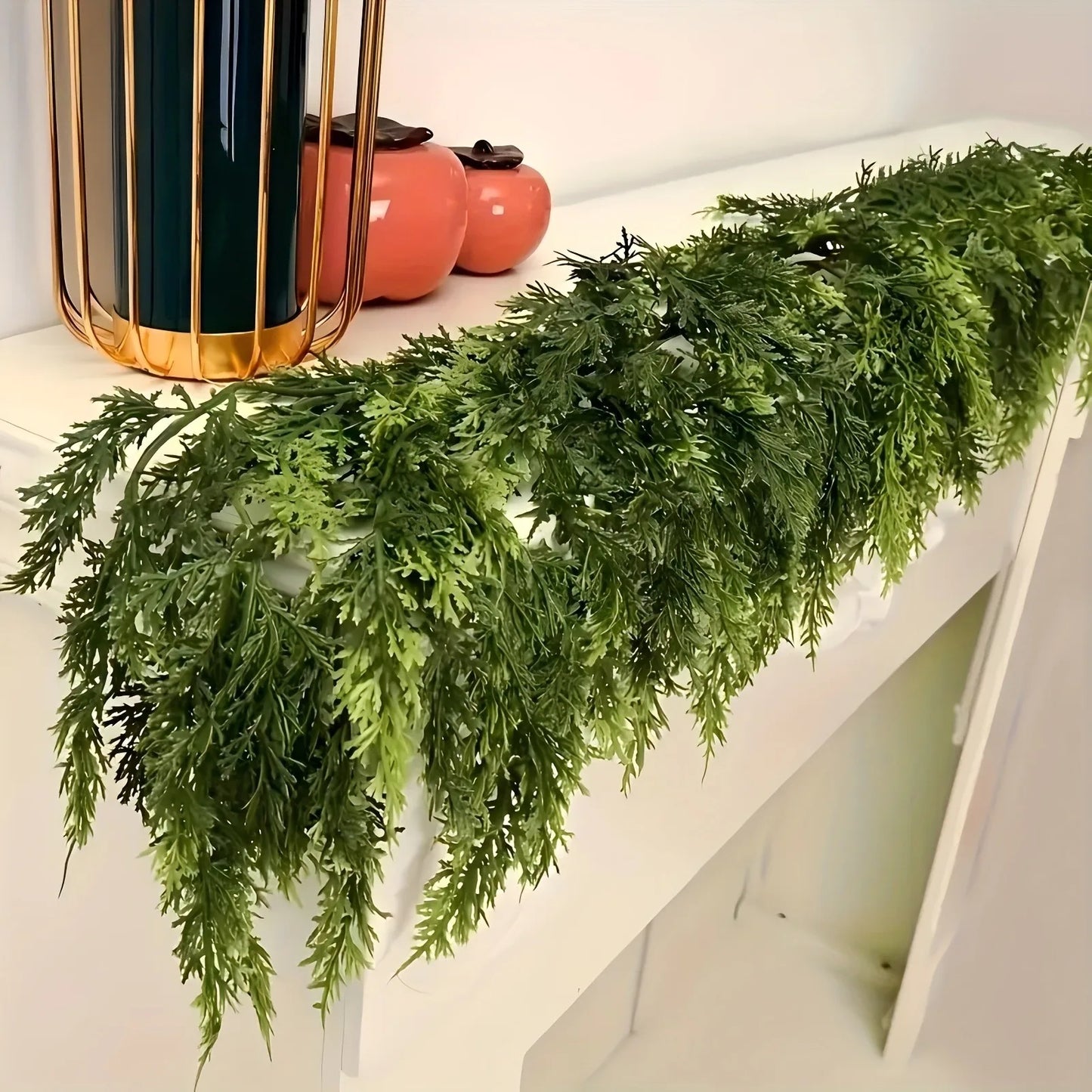 Handmade Christmas Garland - 180cm Lush Artificial Cedar Needles for Holiday Decor 4