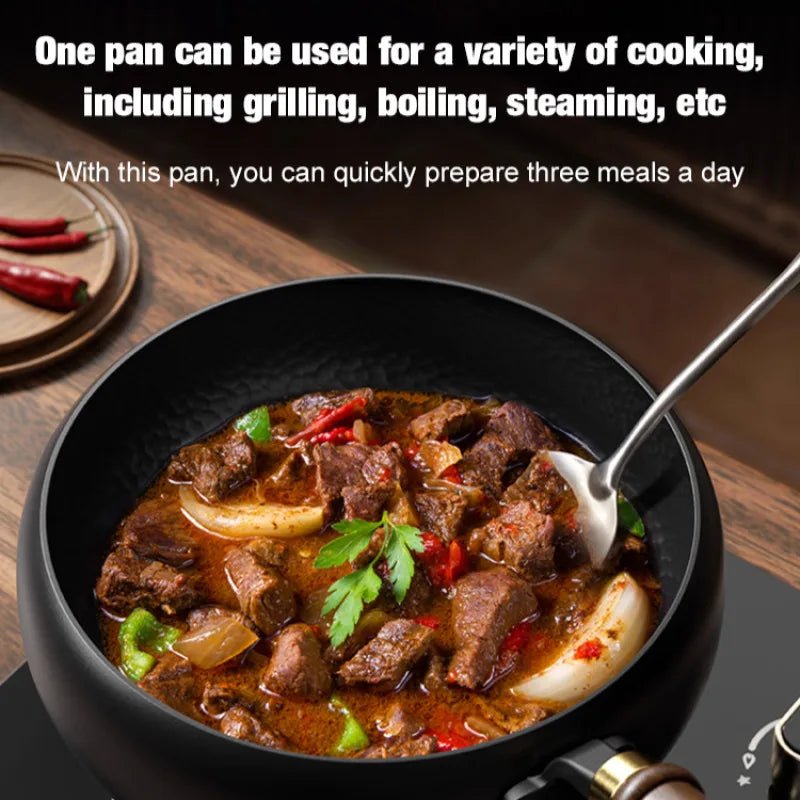 Handmade Iron Cooking Pot - Versatile Non-Stick Cookware for Gas & Induction 3