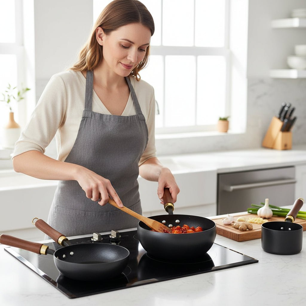 Handmade Iron Cooking Pot - Versatile Non-Stick Cookware for Gas & Induction 4