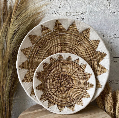 Handmade Tribal Seagrass Wall Baskets - Eco-Friendly Bohemian Home Decor 2