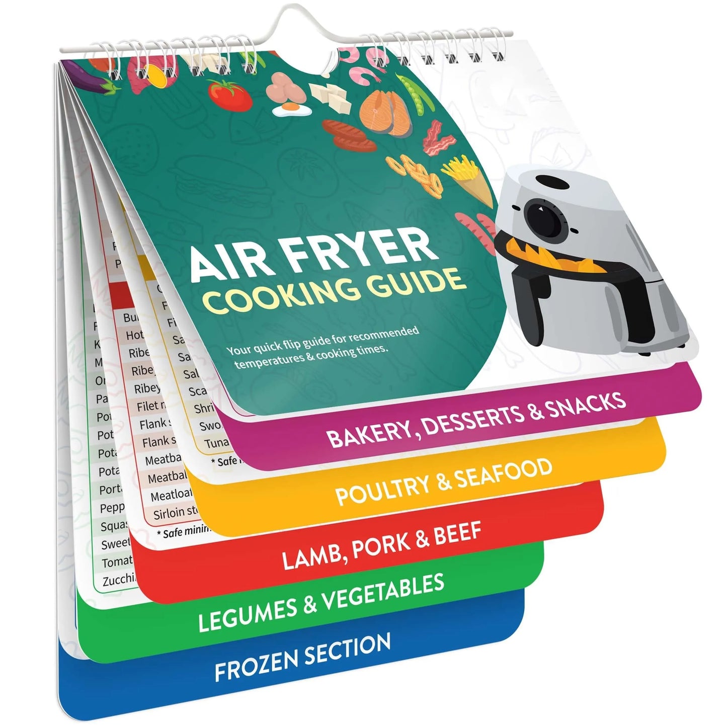 Healthy Chef Air Fryer Cookbook & Magnetic Cheat Sheet Set for Easy Meal Prep 6