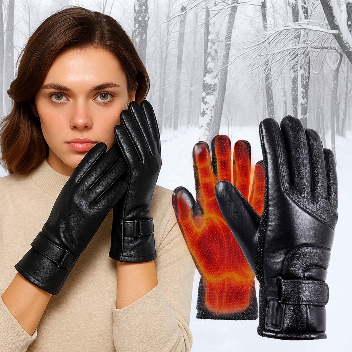 Heated Gloves for Women - USB Rechargeable, Touchscreen, Waterproof Design 0