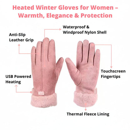 Heated Gloves for Women - USB Rechargeable, Touchscreen, Waterproof Design 6