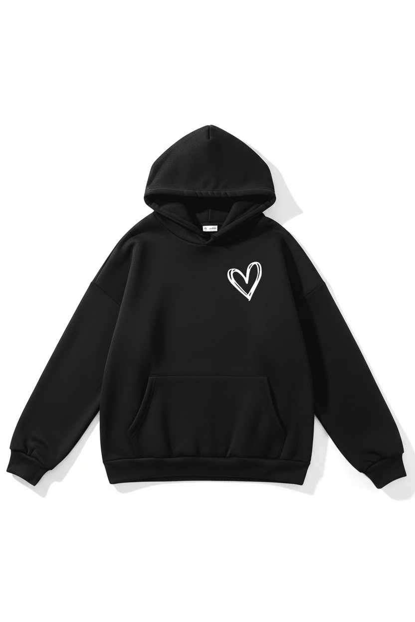 Heidi Fashion - Women's Heart Print Hoodie for Ultimate Comfort and Style 1