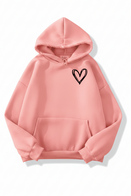 CUDDLELOVE – Cozy Women’s Hoodie with Playful Heart Design