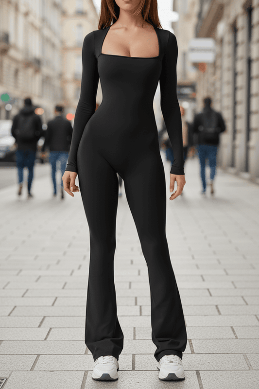 FLARESSA – Women’s Jumpsuit with Elegant Flared Legs & Square Neckline