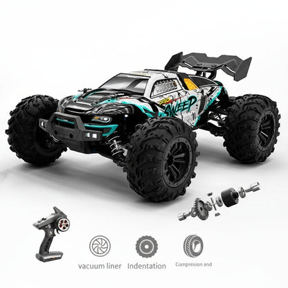 High-Speed 1:16 4WD RC Car - Off-Road Remote Control Monster Truck with LED Lights, 70KM/H 0