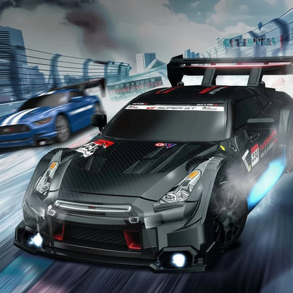 High-Speed 1:24 4WD RC Drift Car with LED Lights & Replaceable Tires 2