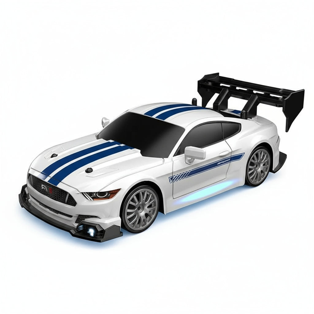 High-Speed 1:24 4WD RC Drift Car with LED Lights & Replaceable Tires 6